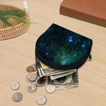 Dark Green Galaxy Space Print Coin Purse