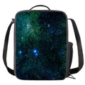 Dark Green Galaxy Space Print Crossbody Lunch Bag