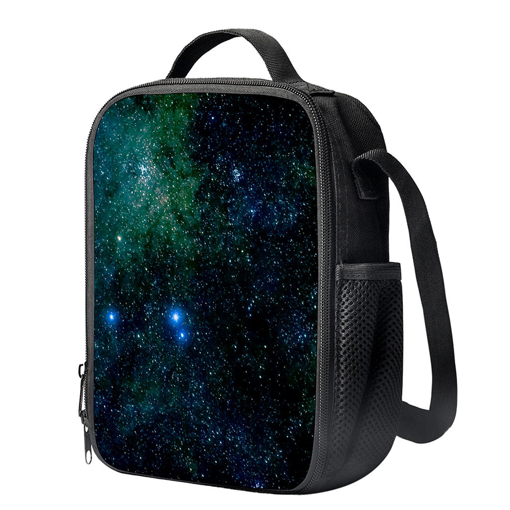 Dark Green Galaxy Space Print Crossbody Lunch Bag