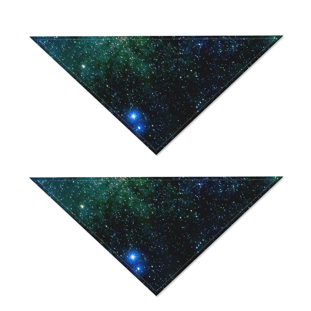 Dark Green Galaxy Space Print Dog Bandana