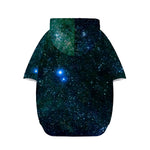 Dark Green Galaxy Space Print Dog Zip Up Hoodie