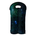 Dark Green Galaxy Space Print Double Neoprene Wine Tote