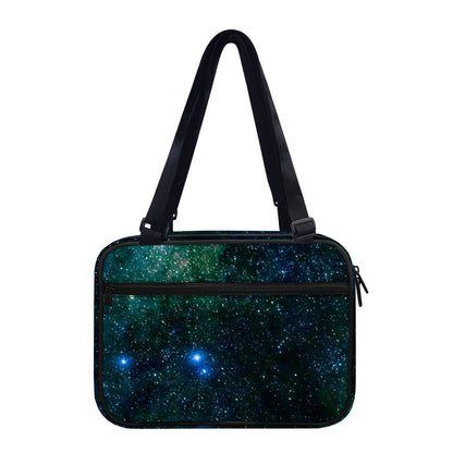 Dark Green Galaxy Space Print Double Strap Bible Bag