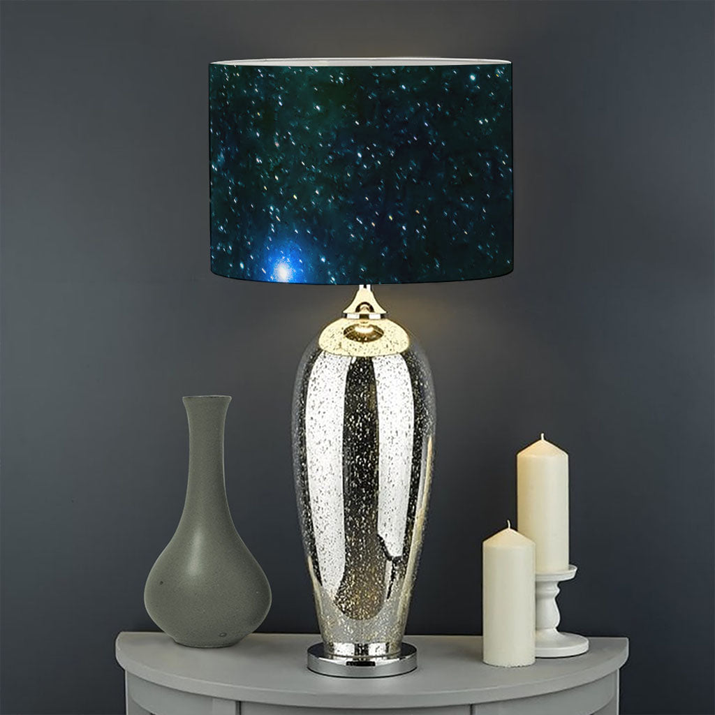Dark Green Galaxy Space Print Drum Lamp Shade