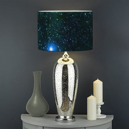 Dark Green Galaxy Space Print Drum Lamp Shade