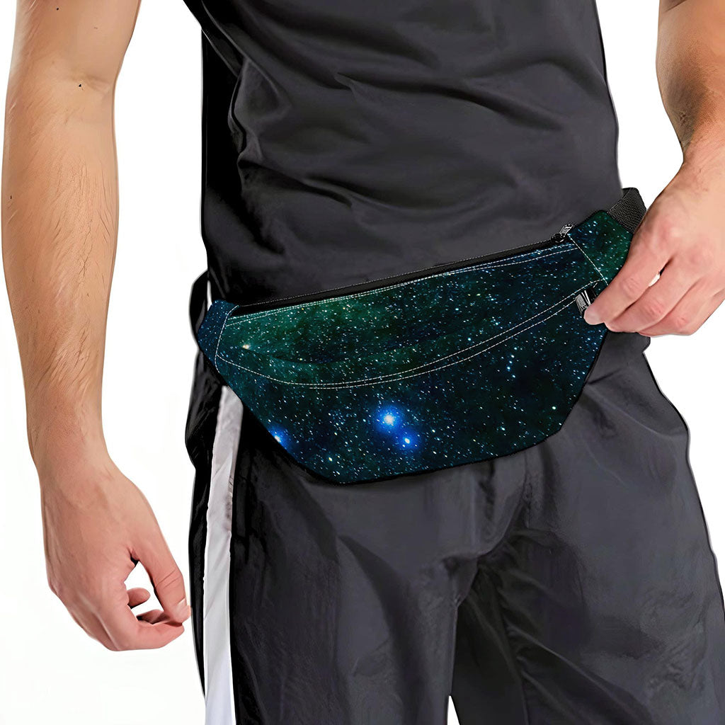 Dark Green Galaxy Space Print Fanny Pack