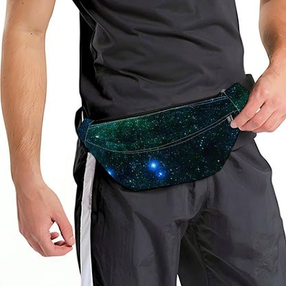 Dark Green Galaxy Space Print Fanny Pack