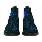 Dark Green Galaxy Space Print Flat Ankle Boots