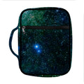 Dark Green Galaxy Space Print Front Pocket Bible Bag