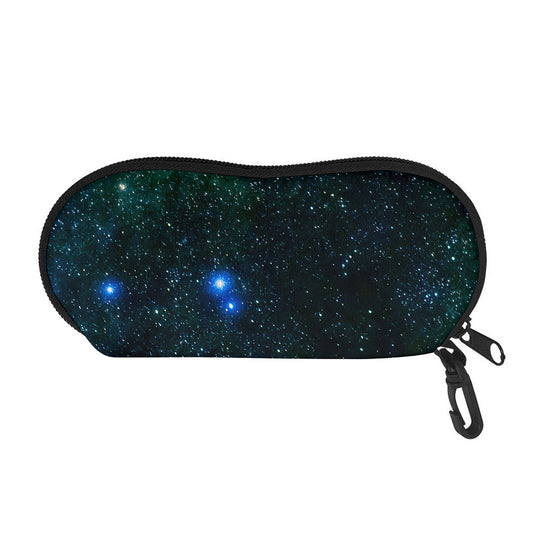 Dark Green Galaxy Space Print Glasses Case