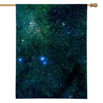 Dark Green Galaxy Space Print House Flag