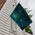 Dark Green Galaxy Space Print House Flag
