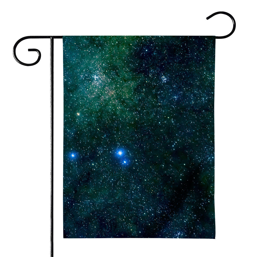 Dark Green Galaxy Space Print House Flag
