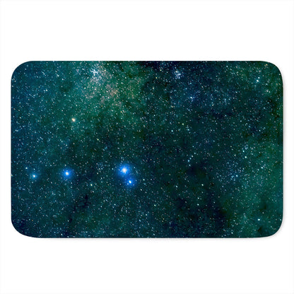Dark Green Galaxy Space Print Indoor Door Mat