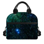 Dark Green Galaxy Space Print Insulated Lunch Bag