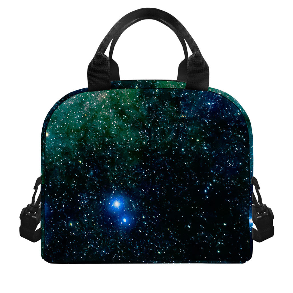 Dark Green Galaxy Space Print Insulated Lunch Bag