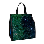 Dark Green Galaxy Space Print Insulated Lunch Tote