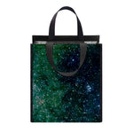Dark Green Galaxy Space Print Insulated Lunch Tote