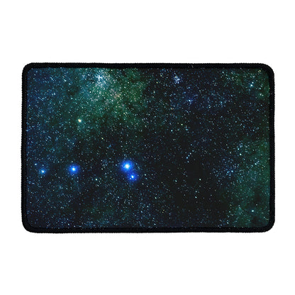 Dark Green Galaxy Space Print Kitchen Mat