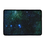 Dark Green Galaxy Space Print Kitchen Mat