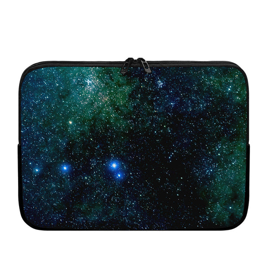 Dark Green Galaxy Space Print Laptop Sleeve