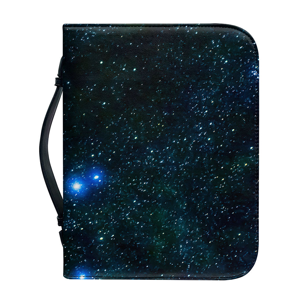 Dark Green Galaxy Space Print Leather Bible Cover