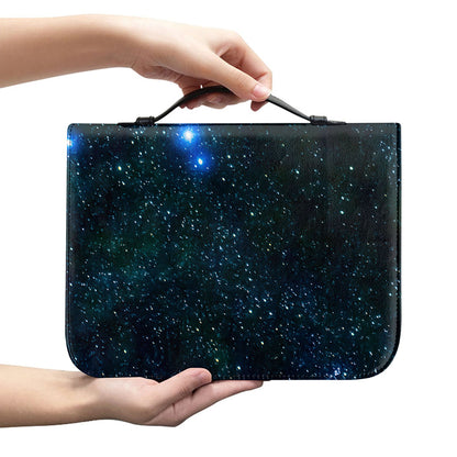 Dark Green Galaxy Space Print Leather Bible Cover