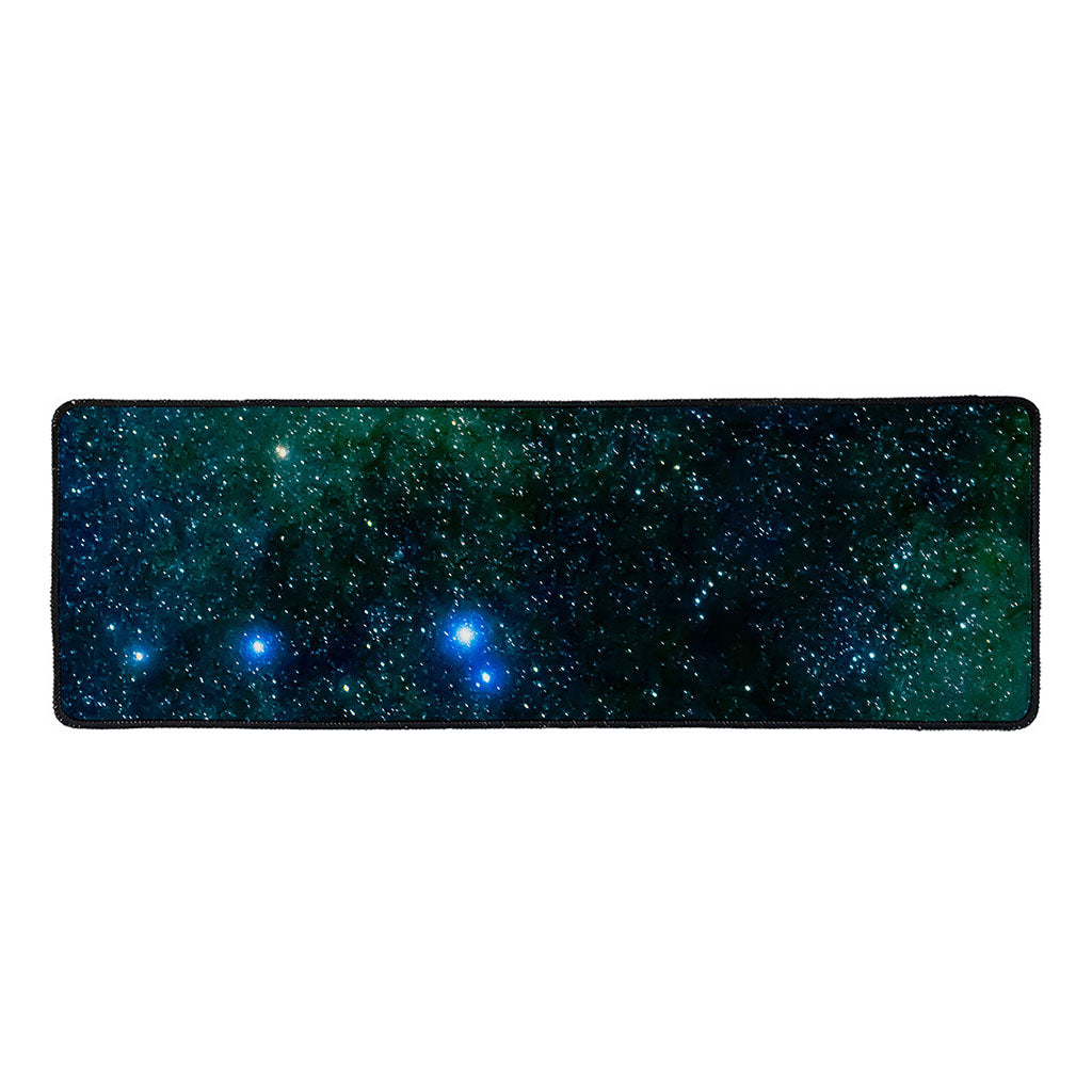 Dark Green Galaxy Space Print Long Kitchen Mat