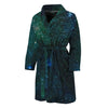 Dark Green Galaxy Space Print Men's Bathrobe