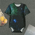 Dark Green Galaxy Space Print Men's Bodysuit