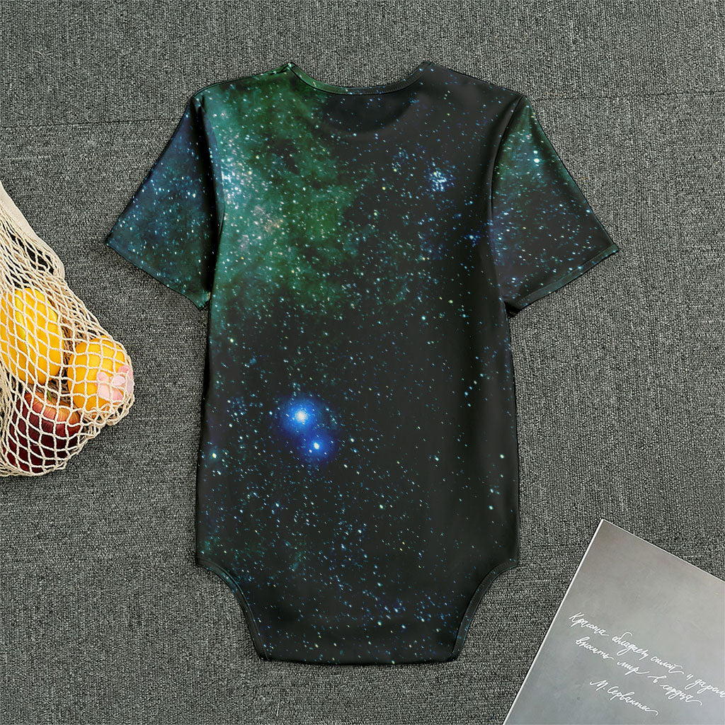 Dark Green Galaxy Space Print Men's Bodysuit