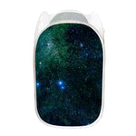 Dark Green Galaxy Space Print Mesh Laundry Hamper