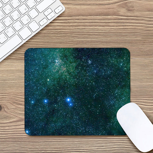 Dark Green Galaxy Space Print Mouse Pad
