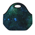 Dark Green Galaxy Space Print Neoprene Lunch Bag