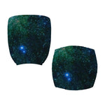 Dark Green Galaxy Space Print Office Chair Cover