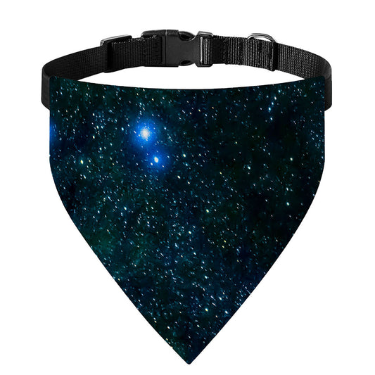 Dark Green Galaxy Space Print Over The Collar Dog Bandana
