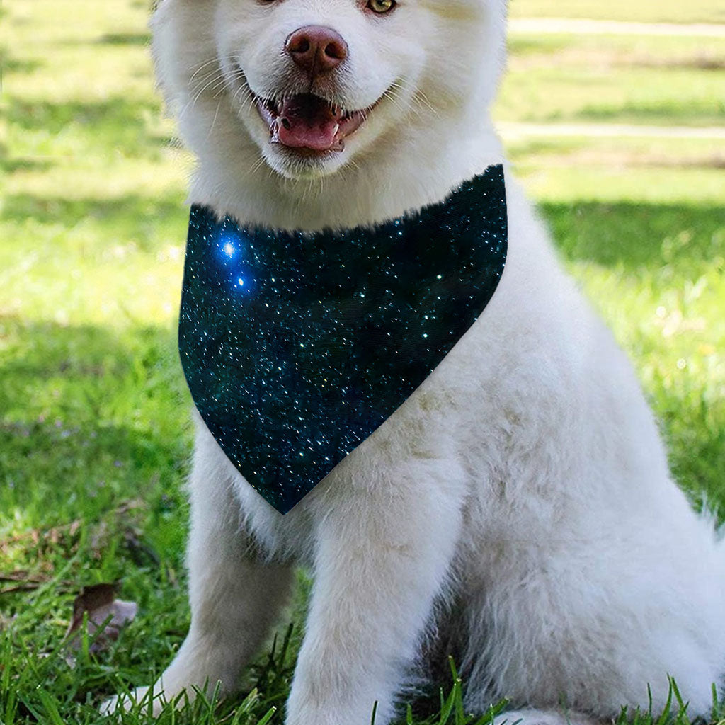 Dark Green Galaxy Space Print Over The Collar Dog Bandana