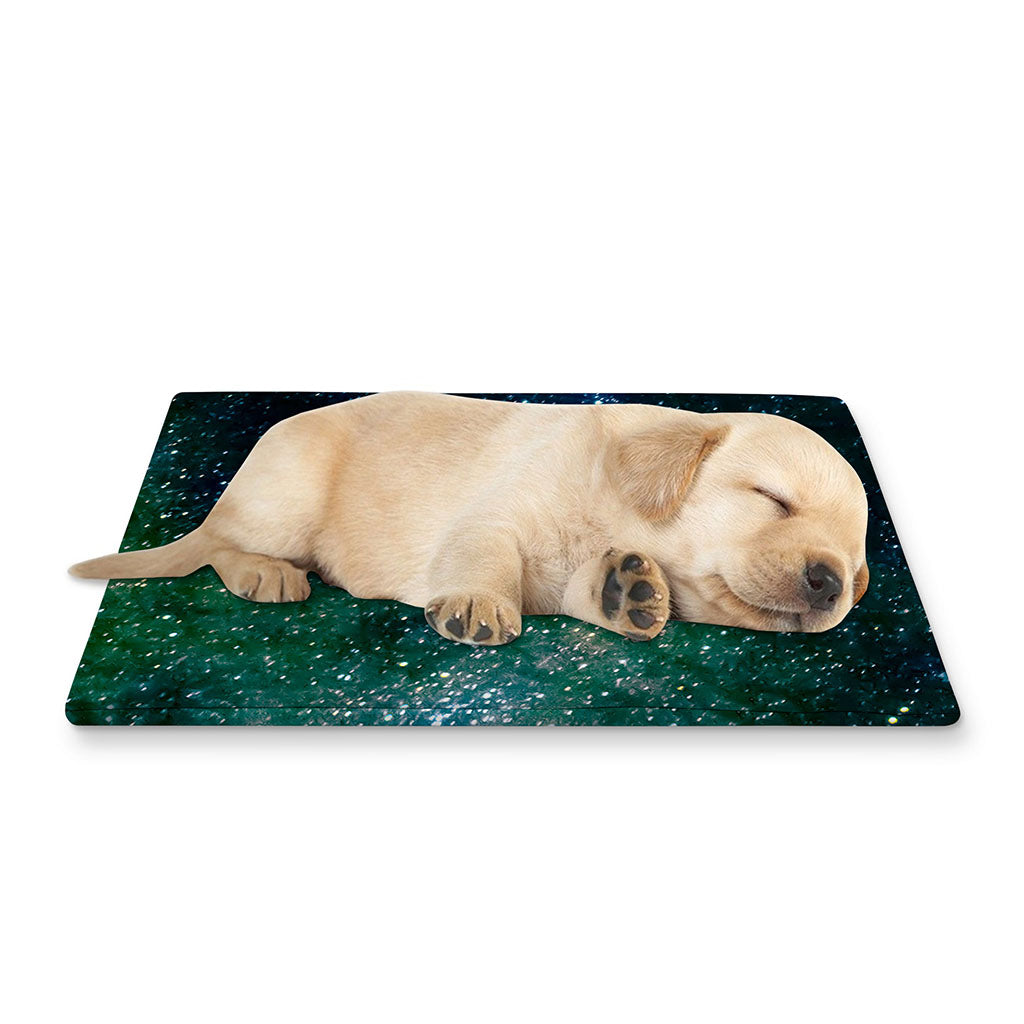 Dark Green Galaxy Space Print Pet Cooling Mat Cover