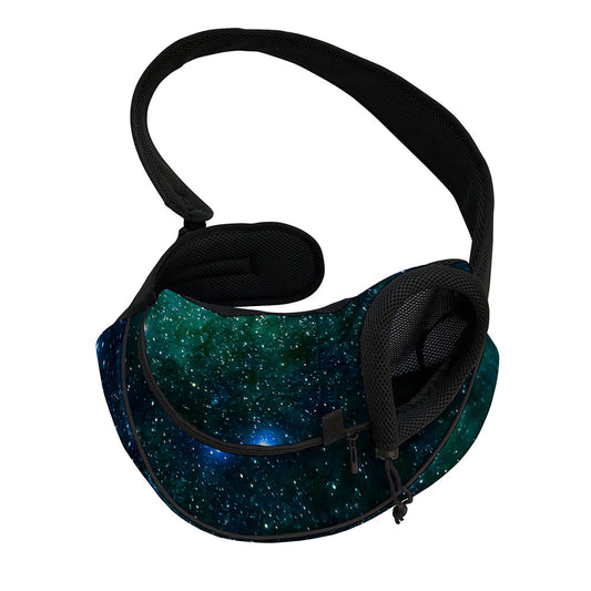 Dark Green Galaxy Space Print Pet Sling Carrier