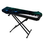 Dark Green Galaxy Space Print Piano Keyboard Cover