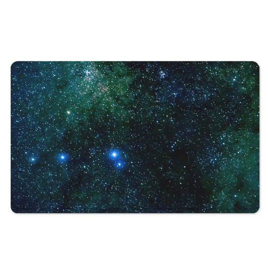 Dark Green Galaxy Space Print Polyester Doormat