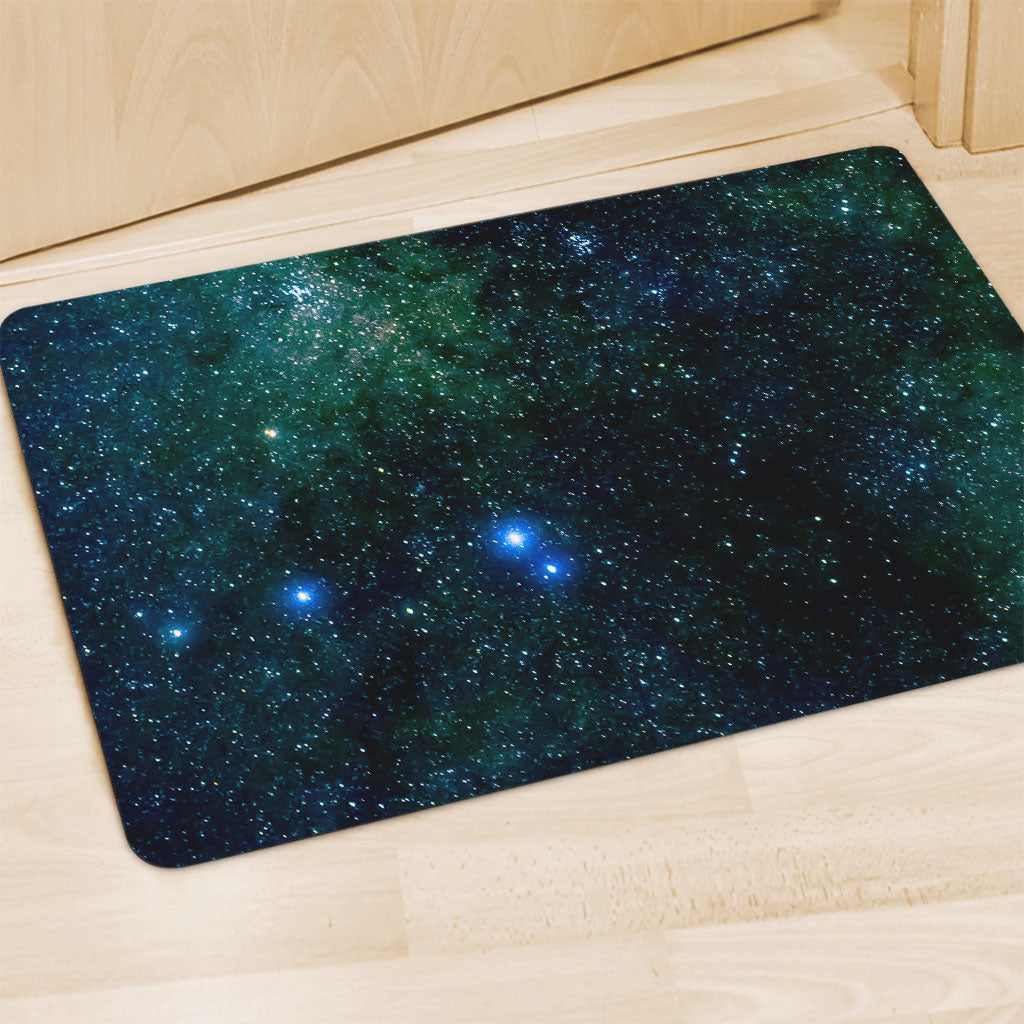 Dark Green Galaxy Space Print Polyester Doormat
