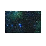 Dark Green Galaxy Space Print Polyester Flag