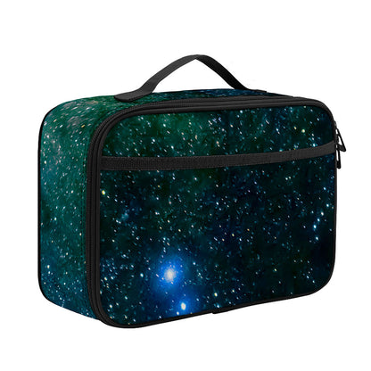 Dark Green Galaxy Space Print Portable Lunch Bag