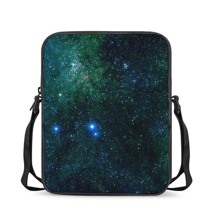 Dark Green Galaxy Space Print Rectangular Crossbody Bag