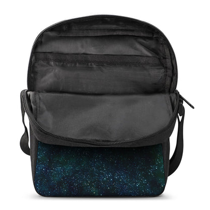 Dark Green Galaxy Space Print Rectangular Crossbody Bag