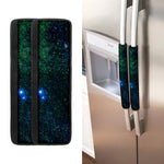 Dark Green Galaxy Space Print Refrigerator Handle Covers