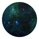Dark Green Galaxy Space Print Round Blanket
