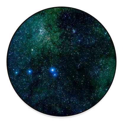 Dark Green Galaxy Space Print Round Floor Mat