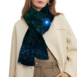 Dark Green Galaxy Space Print Scarf